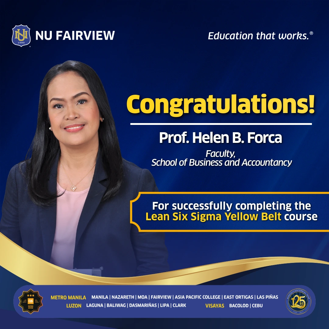 Congratulations to the 12 New Lean Six Sigma Yellow Belt Passers from NU Fairview