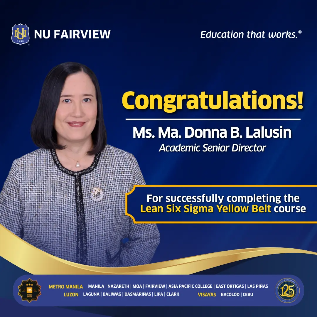 Congratulations to the 12 New Lean Six Sigma Yellow Belt Passers from NU Fairview