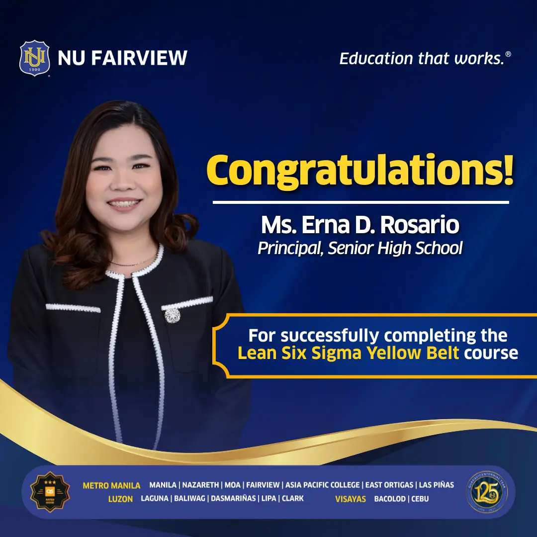 Congratulations to the 12 New Lean Six Sigma Yellow Belt Passers from NU Fairview