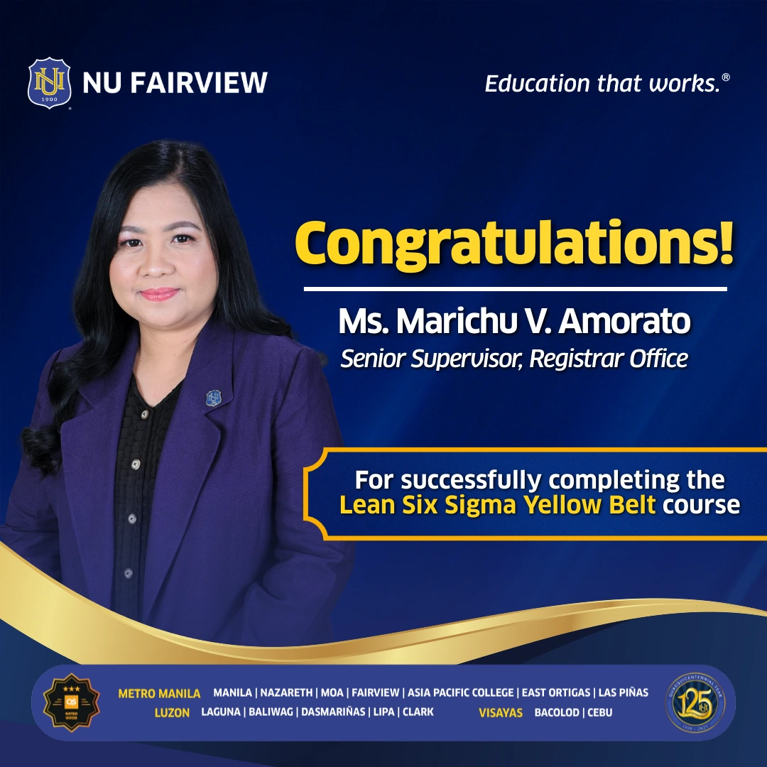 Congratulations to the 12 New Lean Six Sigma Yellow Belt Passers from NU Fairview