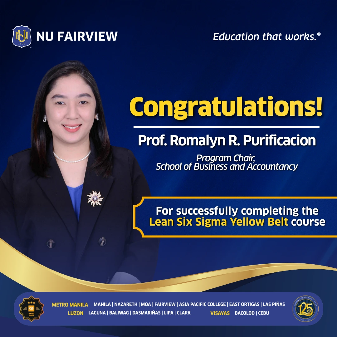 Congratulations to the 12 New Lean Six Sigma Yellow Belt Passers from NU Fairview