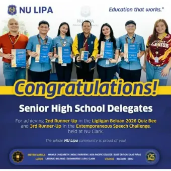 NU Lipa Senior High Students Shine in Ligligan Beluan 2026 Competitions