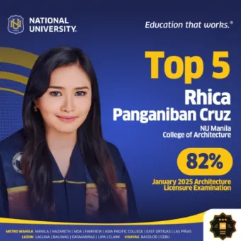 Rhica Panganiban Cruz, Top 5 in the January 2025 Architecture Licensure Examination